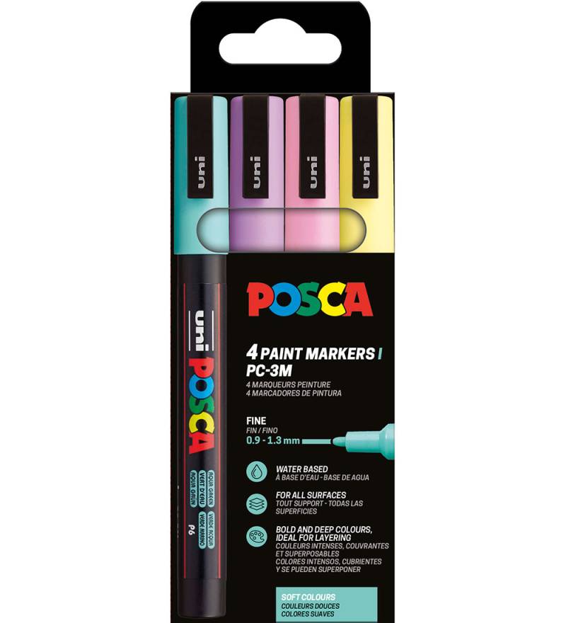 Posca Filzstifte - PC-3M - 4 st. - Gedeckte Farben - Posca - One Size - Filzstifte Posca Filzstifte - PC-3M - 4 st. - Gedeckte Farben - Posca - One Size - Filzstifte von Posca