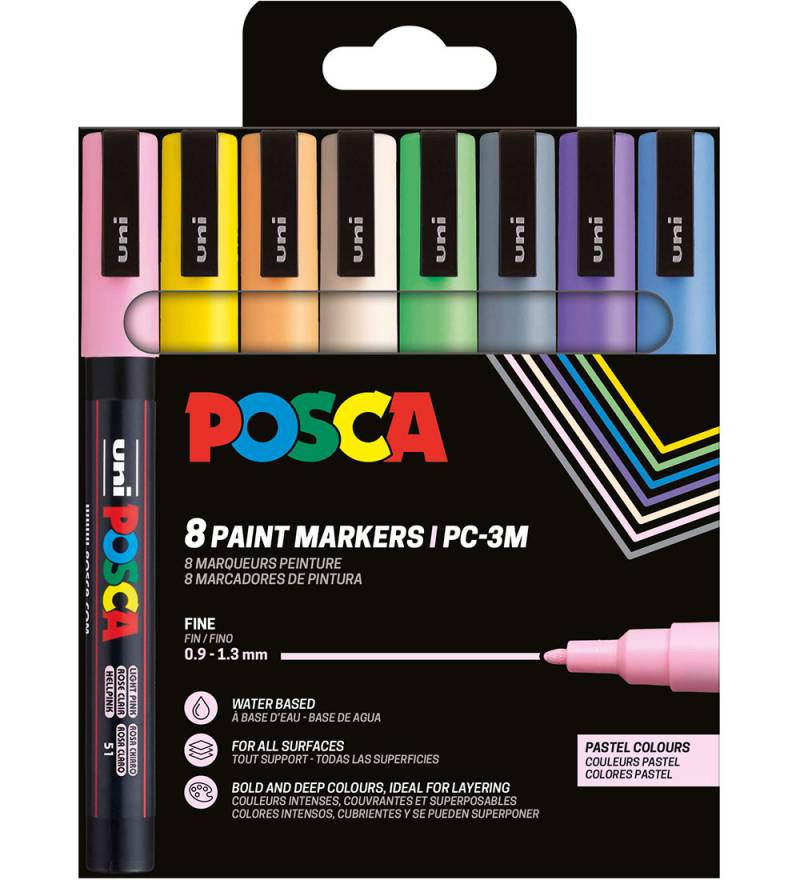 Posca Filzstifte - PC-3M - 8 st. - Pastellfarben - Posca - One Size - Filzstifte Posca Filzstifte - PC-3M - 8 st. - Pastellfarben - Posca - One Size - Filzstifte von Posca