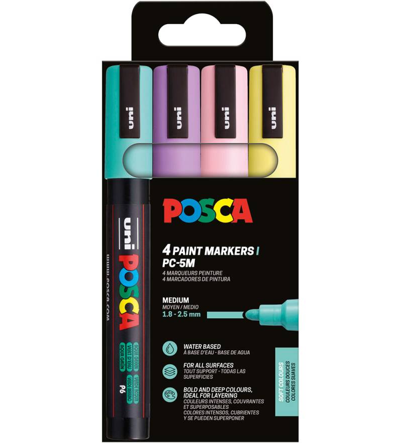 Posca Filzstifte - PC-5M - 4 st. - Gedeckte Farben - Posca - One Size - Filzstifte Posca Filzstifte - PC-5M - 4 st. - Gedeckte Farben - Posca - One Size - Filzstifte von Posca