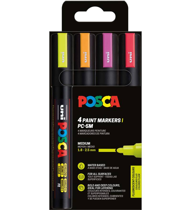 Posca Filzstifte - PC-5M - 4 st. - Neon - Posca - One Size - Filzstifte Posca Filzstifte - PC-5M - 4 st. - Neon - Posca - One Size - Filzstifte von Posca