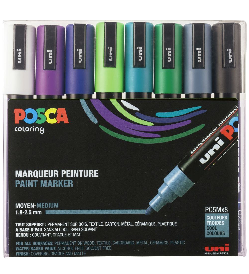 Posca Filzstifte - PC-5M - 8 st. - Kalte Farben - Posca - One Size - Filzstifte Posca Filzstifte - PC-5M - 8 st. - Kalte Farben - Posca - One Size - Filzstifte von Posca