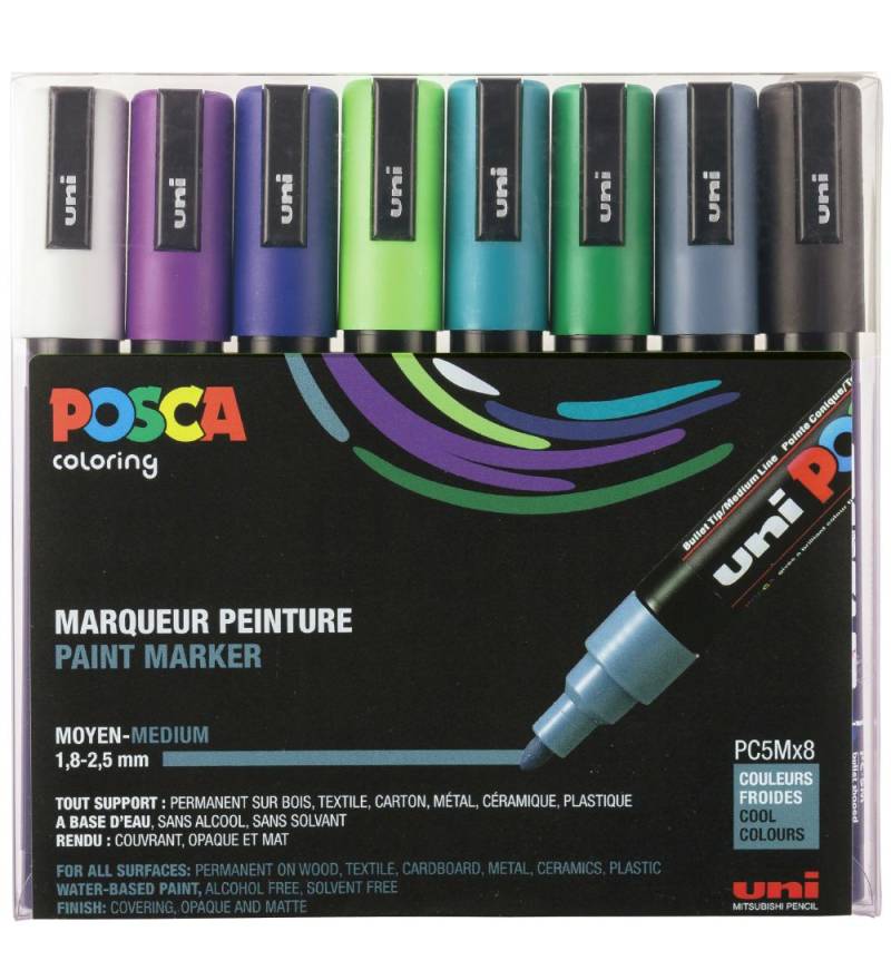 Posca Filzstifte - PC-5M - 8 st. - Kalte Farben - Posca - One Size - Filzstifte Posca Filzstifte - PC-5M - 8 st. - Kalte Farben - Posca - One Size - Filzstifte von Posca