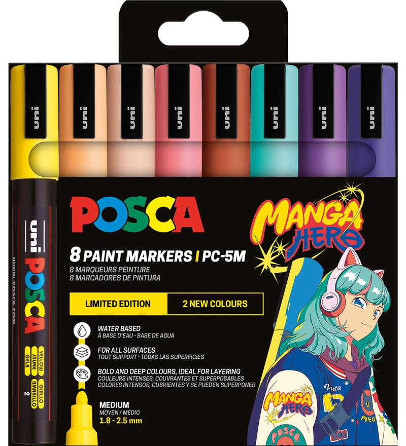 Posca Filzstifte - PC-5M - 8 st. - Manga Hero - Posca - One Size - Filzstifte Posca Filzstifte - PC-5M - 8 st. - Manga Hero - Posca - One Size - Filzstifte von Posca