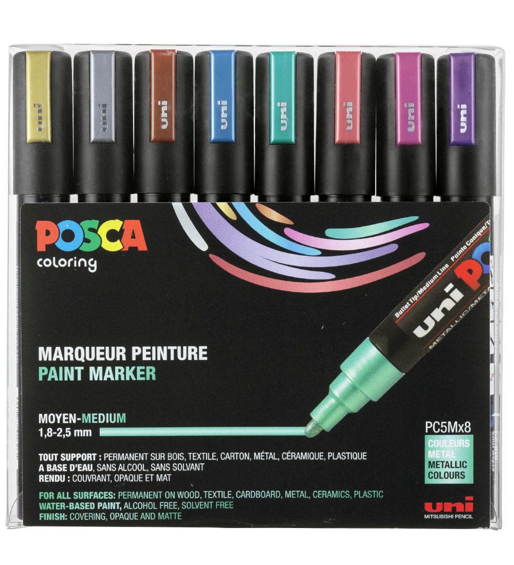 Posca Filzstifte - PC-5M - 8 st. - Metallic Mehrfarbig - Posca - One Size - Filzstifte Posca Filzstifte - PC-5M - 8 st. - Metallic Mehrfarbig - Posca - One Size - Filzstifte von Posca