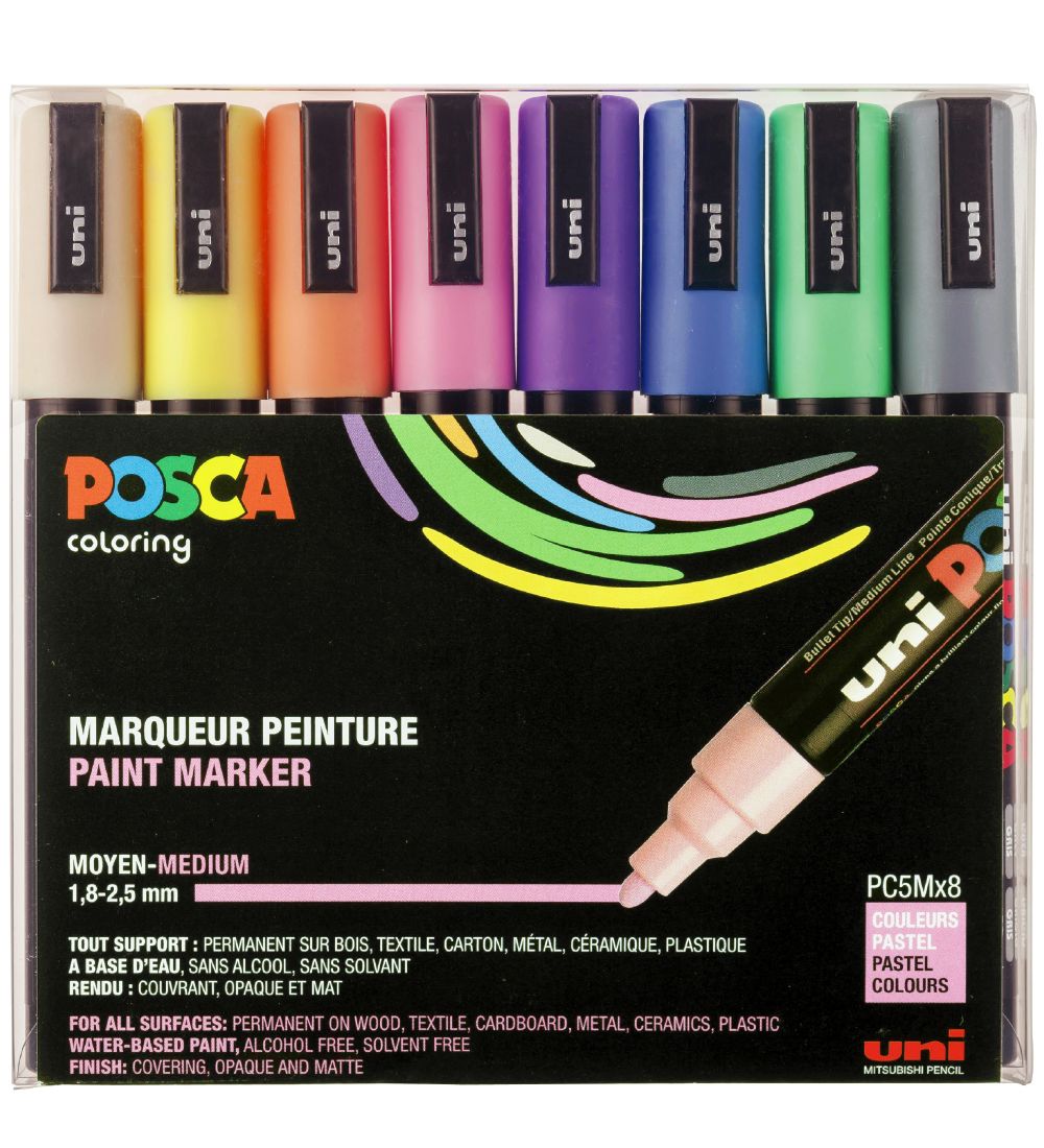 Posca Filzstifte - PC-5M - 8 st. - Pastellfarben - Posca - One Size - Filzstifte Posca Filzstifte - PC-5M - 8 st. - Pastellfarben - Posca - One Size - Filzstifte von Posca