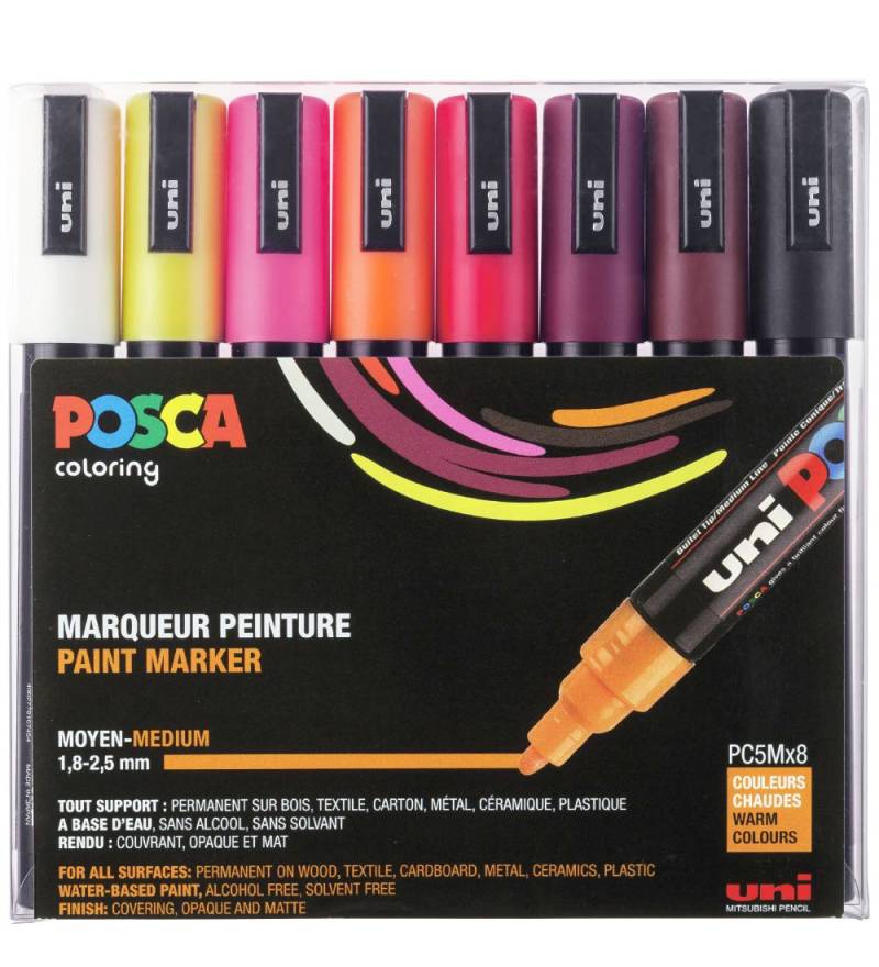 Posca Filzstifte - PC-5M - 8 st. - Warme Farben - Posca - One Size - Filzstifte Posca Filzstifte - PC-5M - 8 st. - Warme Farben - Posca - One Size - Filzstifte von Posca