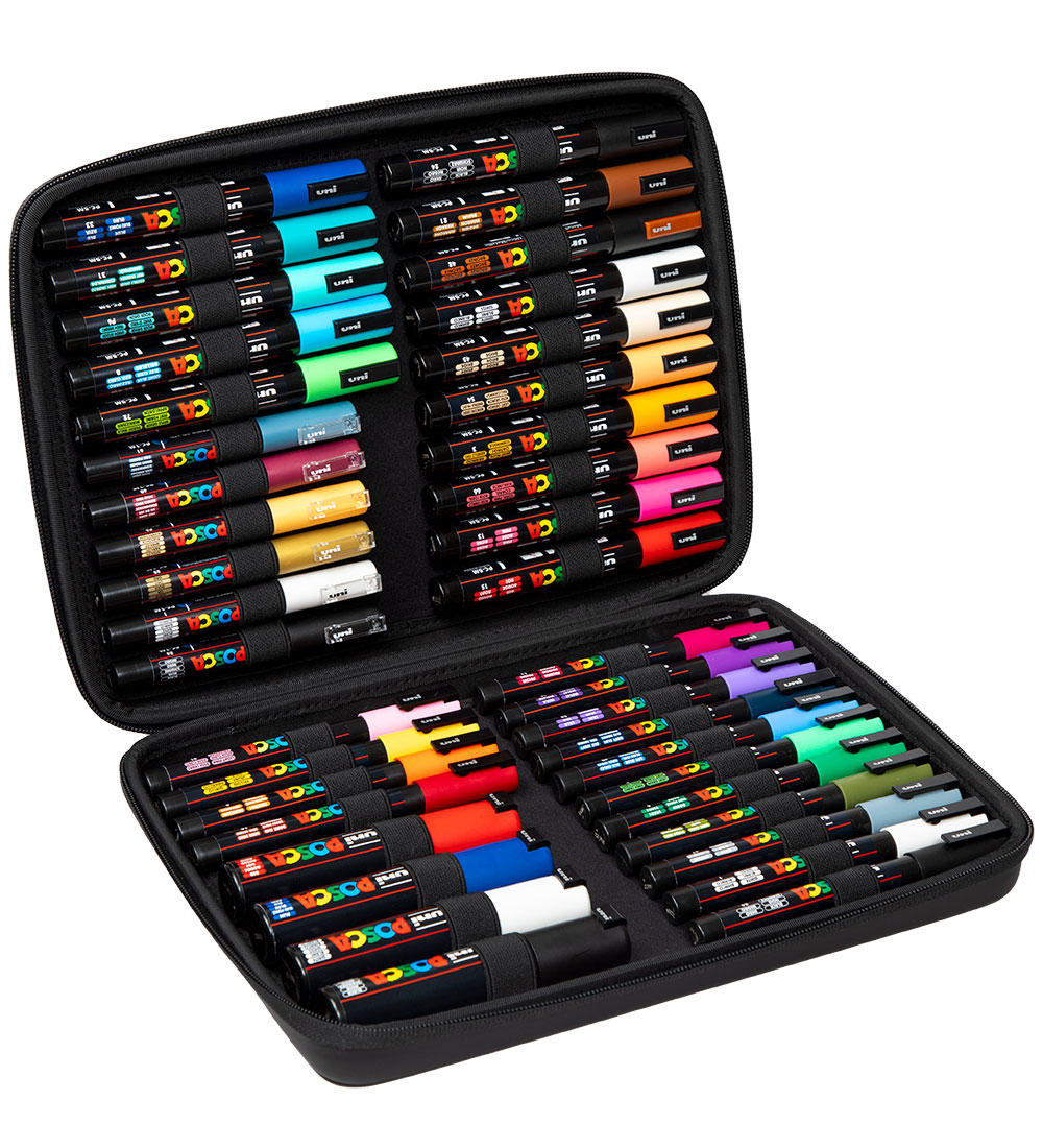 Posca Filzstifte m. Koffer - 40 st. - Mehrfarbig - Posca - One Size - Filzstifte von Posca