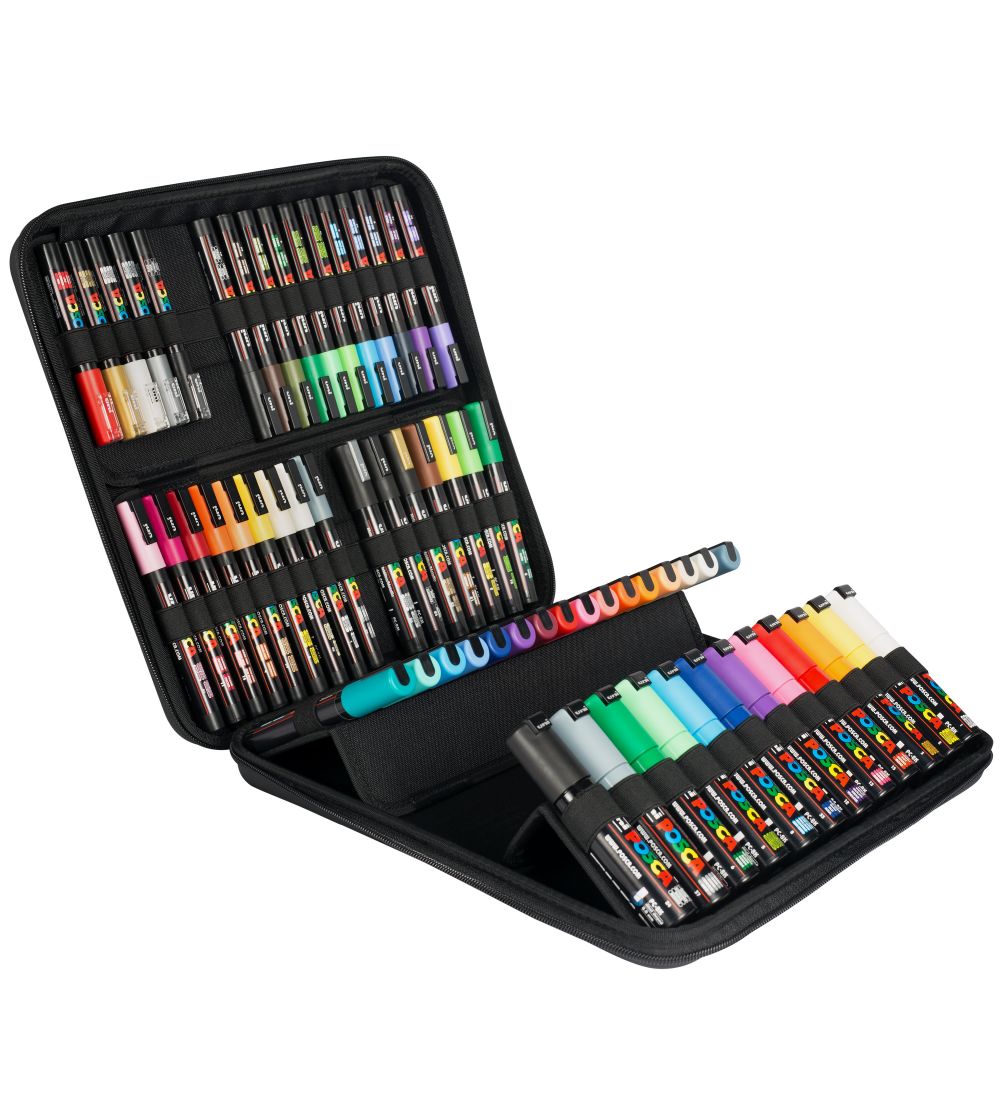 Posca Filzstifte m. Koffer - 60 st. - Mehrfarbig - Posca - One Size - Filzstifte von Posca