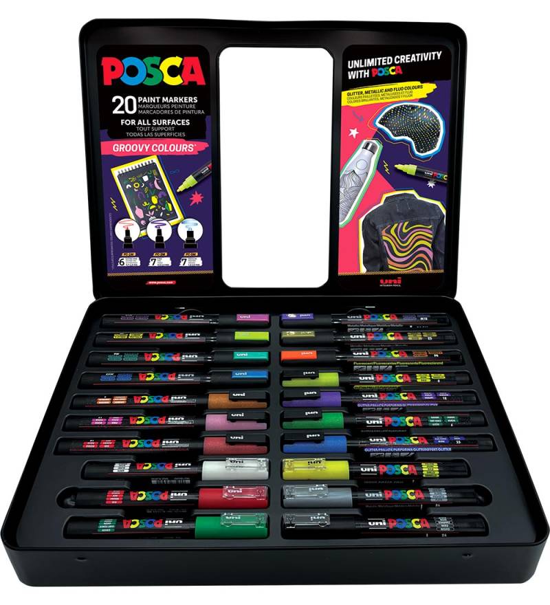 Posca Filzstifte m. Metallbox - 20 st. - Groovy Farben - Posca - One Size - Filzstifte Posca Filzstifte m. Metallbox - 20 st. - Groovy Farben - Posca - One Size - Filzstifte von Posca