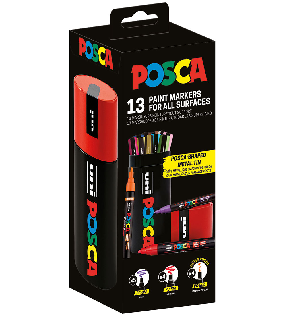 Posca Filzstifte m. Metallgehäuse - 13 st. - Mehrfarbig - Posca - One Size - Filzstifte von Posca