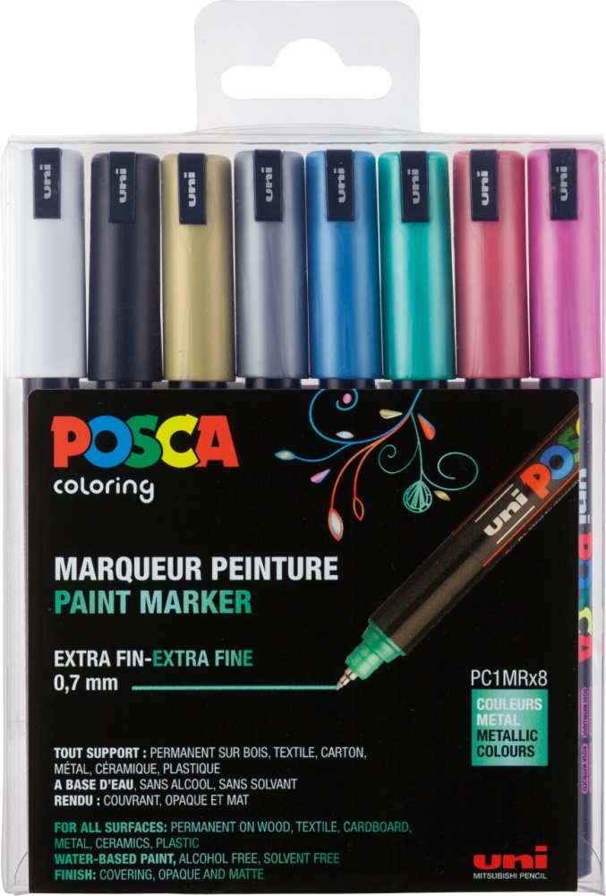 Posca Marker Metallic Set 8 Stk. 0,7mm kalibriert Posca Marker Metallic Set 8 Stk. 0,7mm kalibriert von Posca