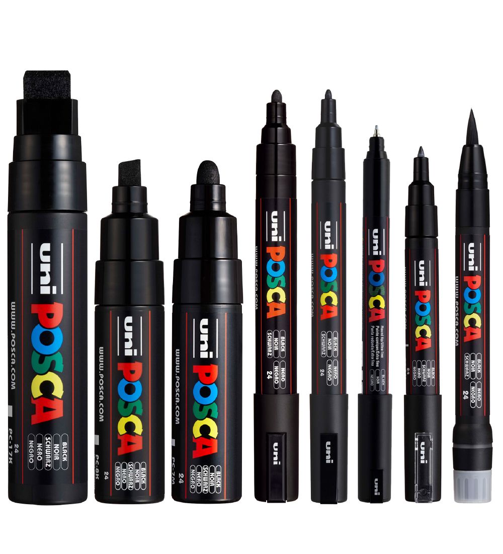 Posca Tuschen - 8 Spitzengrößen - Schwarz - Posca - One Size - Filzstifte Posca Tuschen - 8 Spitzengrößen - Schwarz - Posca - One Size - Filzstifte von Posca