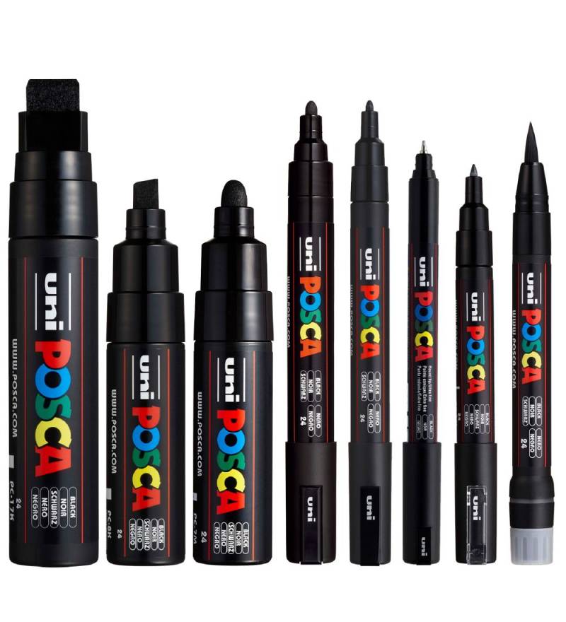 Posca Tuschen - 8 Spitzengrößen - Schwarz - Posca - One Size - Filzstifte Posca Tuschen - 8 Spitzengrößen - Schwarz - Posca - One Size - Filzstifte von Posca