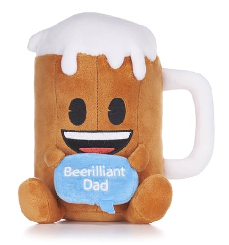 Emoji 22 cm "Beer-Illiant Dad" Bierglas Emoji Plüsch weich von Posh Paws