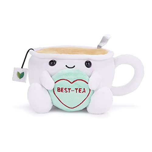 Posh Paws 37691 Swizzels Love Hearts Tiffany 'Best-Tea' Teetasse, 18 cm, weiches Spielzeug, weiß von Posh Paws