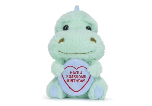 Posh Paws Swizzels Love Hearts Danny der Dinosaurier You're Roarsome, Plüschtier, 20 cm, Grün von Posh Paws