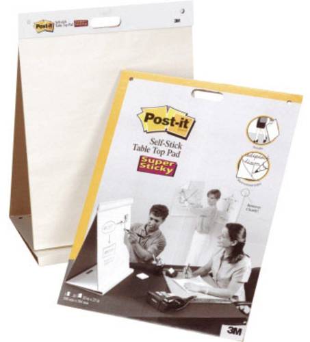 Post-it Super Sticky Meeting Chart Flipchartblock Anzahl der Blätter: 20 blanko 508mm x 584mm Weiß von Post-It