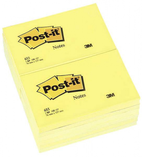 3M Haftnotiz Post-it Notes 127x76mm Gelb 100 Blatt 655 von Post-it