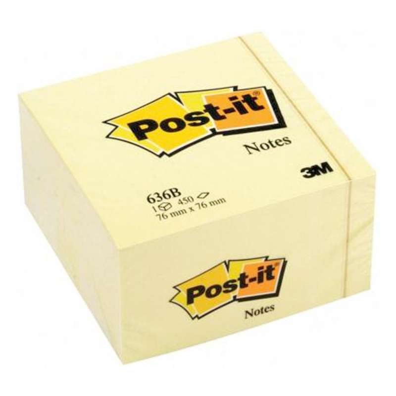 3M Haftnotiz Post-it Würfel 76X76mm Gelb 450 Blatt 636B von Post-it
