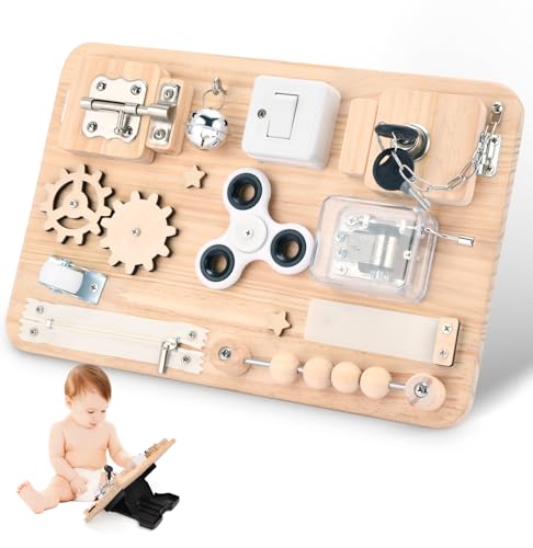 Montessori Busy Board Holzspielzeug - Sensorik & Motorikspielzeug für Kinder - Activity Board Reise Spielzeug für Jungen & Mädchen - Geschenk zur Einschulung - Geburtstag - Autismus & ADHS geeignet Montessori Busy Board Holzspielzeug - Sensorik & Motorikspielzeug für Kinder - Activity Board Reise Spielzeug für Jungen & Mädchen - Geschenk zur Einschulung - Geburtstag - Autismus & ADHS geeignet von Potatomato