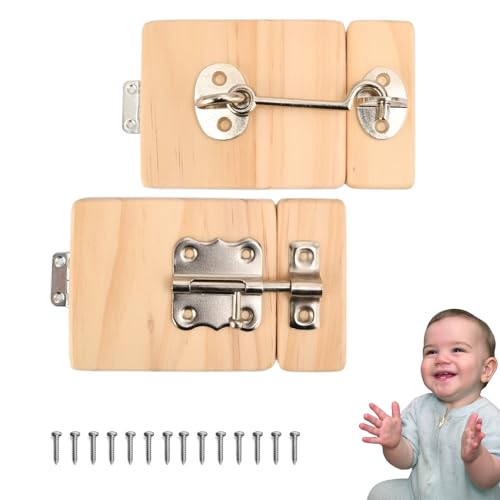 Potatomato 2-TLG. Holz-Busy-Board DIY-Set - Tür mit Schloss - Bastelmaterial - Sensorikbrett-Zubehör - Aktivitätsteile - Montessori-Lernspielzeug - Sensorik-Wandset Potatomato 2-TLG. Holz-Busy-Board DIY-Set - Tür mit Schloss - Bastelmaterial - Sensorikbrett-Zubehör - Aktivitätsteile - Montessori-Lernspielzeug - Sensorik-Wandset von Potatomato