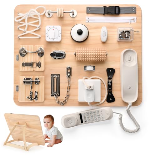 Potatomato Montessori Busy Board 21-in-1 Holzspielzeug & Lernspielzeug Kinder Sensorik- & Motorikspielzeug mit Puzzle - Babyspielzeug Geschenk für Jungen & Mädchen Autismus Spielzeug Potatomato Montessori Busy Board 21-in-1 Holzspielzeug & Lernspielzeug Kinder Sensorik- & Motorikspielzeug mit Puzzle - Babyspielzeug Geschenk für Jungen & Mädchen Autismus Spielzeug von Potatomato