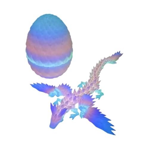3D -gedruckte Tiere, 3D -Gedruckter Drache | 3D -gedruckte Drachenschmuck für Kinder,Articulated Action Überraschung Kreatives Stressabbau Spielzeug 360-Grad-Rotatable Safe -Stuffers für von Poupangke