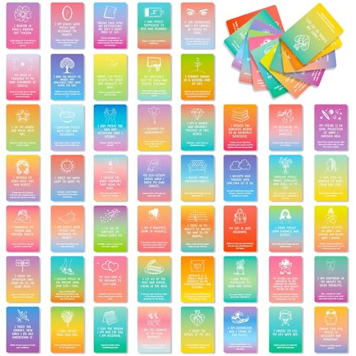 Achtsamkeitskarten | 50 Positive Affirmationskarten - Achtsamkeit & Emotionale Unterstützung Für Partnerinnen, Jugendliche, Erwachsene & Kinder von Poupangke