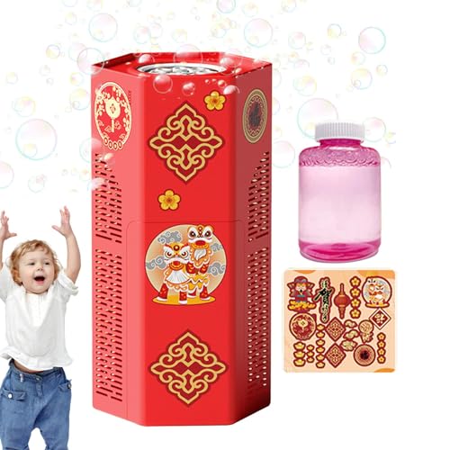 Bubble Maker | Chinesische LED Neujahr Bubble Maker | Automatischer Bubble Maker mit Licht und fröhlichem Klang für Kinder, Weihnachten, Party, Zeremonie, Frühlingsfest Poupangke von Poupangke