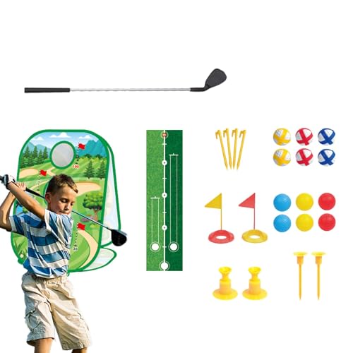 Poupangke Kinder-Golf-Set, Golf-Spielzeug-Set,Golf-Putting-Spiel - Sport-Outdoor-Spielzeug, lustiges Golfspiel, Sport-Golfspielzeug, Golfball-Spielset für Jungen und Mädchen im Alter von 3–8 Jahren von Poupangke