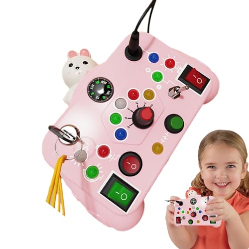 Poupangke Kleinkind-Sensorbrett, -Fleißspielzeug - Sensorisches LED-Spielzeug für Kleinkinder, -Brett,Vorschulspielzeug zur Schulung der Sinneswahrnehmung für Kinder im Alter von 1–7 Jahren von Poupangke