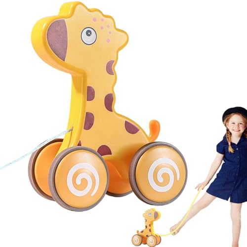 Poupangke Nachziehspielzeug für 1-Jährige, Nachziehspielzeug | Niedliches Push-Pull-Spielzeug in Tierform | Lernspielzeug zum Gehen und Balancieren, interaktives Ziehspielzeug mit leisem Reifen, für von Poupangke
