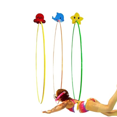 Poolspielzeug Tauchringe, Wassersport Schwimmen durch Ringe | 3X schwimmendes Spielzeug für Kinder | Hochstabilitäts -Tauchspielzeug für Unterwassertraining, Wasserschwimmfeier von Poupangke