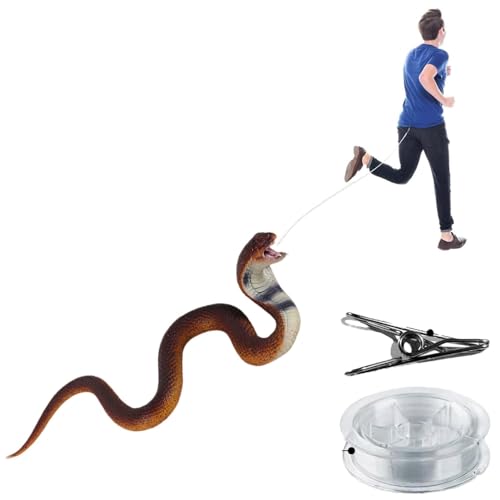 Poupangke Schlangenstreiche für Erwachsene, Schlangenstreichspielzeug - Schlangenspielzeug aus Silikon,Simulationsschlangenspielzeug mit Schnur und Clip für einfache Einrichtung, von Poupangke