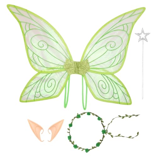 Poupangke Schmetterlingsflügel für Mädchen,Elfenflügel Kostüm Set | Leichtes Prinzessin Cosplay Zubehör für Hochzeitsdekoration Geburtstag Weihnachten und Feiertage Poupangke Schmetterlingsflügel für Mädchen,Elfenflügel Kostüm Set | Leichtes Prinzessin Cosplay Zubehör für Hochzeitsdekoration Geburtstag Weihnachten und Feiertage von Poupangke