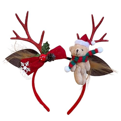 Poupangke Stirnband Hirschgeweih | Dress Up Kostüm Stirnband - Dress Up Haarbänder Weihnachten Schleife Plüsch Bär Hairhoop Kostüm Zubehör für Cosplay Poupangke Stirnband Hirschgeweih | Dress Up Kostüm Stirnband - Dress Up Haarbänder Weihnachten Schleife Plüsch Bär Hairhoop Kostüm Zubehör für Cosplay von Poupangke