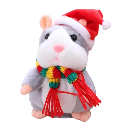 Sprechend Hamsterspielzeug, Soundaufnahme Hamster Plüsch Interaktives Spielzeug, automatische Schüttelfrost -Kopf -Plüsch -Puppe mit und schürtukativ von Poupangke