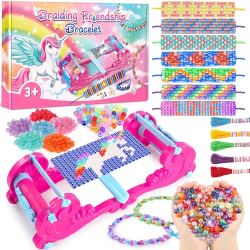 Pourbibi Armbänder Selber Machen Kinder Ostergeschenke kinder 10 jahre,Freundschaftsarmbänder Selber Machen,Schmuck Basteln Mädchen Bastelset Kinder ab 6 Jahre, Einhorn Geschenke Mädchen 6 7 8 9 10 11 von Pourbibi