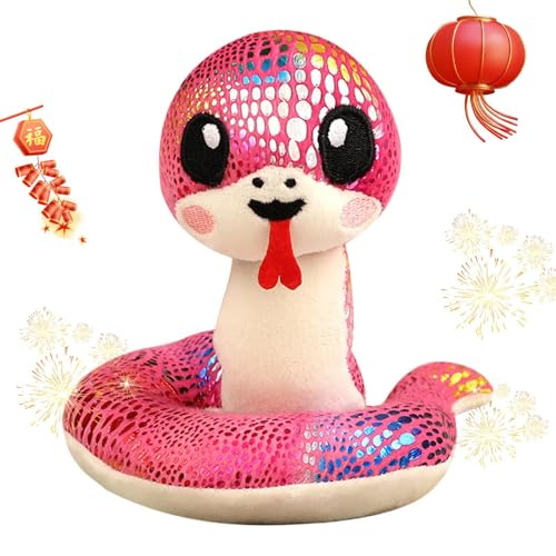 Chinesische Neujahrsschlange Plüsch, chinesisches Neujahrsschlangen-Spielzeug | Dekoration aus Plüsch zum chinesischen Neujahr – niedliche Plüschtiere, Schlange mit Pailletten, Maskottchen von Povanjer