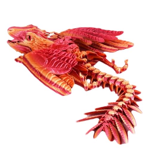 Drache bedruckt, Gelenkdrache, bedruckt in – Lenkdrache mit Bewegung, mehrere Gelenke, mit Details aus Federn, Spielzeug für Drachen, Gelenke, einzigartige Sammlerfigur Drache bedruckt, Gelenkdrache, bedruckt in – Lenkdrache mit Bewegung, mehrere Gelenke, mit Details aus Federn, Spielzeug für Drachen, Gelenke, einzigartige Sammlerfigur von Povanjer