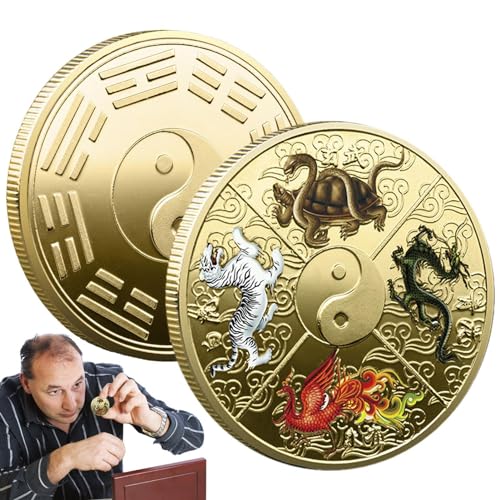 Feng Shui-Münze, Münze, Glücksbringer aus Metall der großen göttlichen Bestien – Münze I Ging, altes Artefakt zum Gedenken an Familie und Freunde, perfekt Feng Shui-Münze, Münze, Glücksbringer aus Metall der großen göttlichen Bestien – Münze I Ging, altes Artefakt zum Gedenken an Familie und Freunde, perfekt von Povanjer