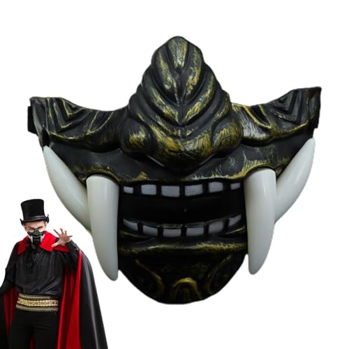 Gesichtsbedeckung, Halloween-Cosplay-Gesichtsbedeckung, halbes Gesicht, Tierschädel-Design, robuste und bequeme Gesichtsabdeckung für Erwachsene von Povanjer