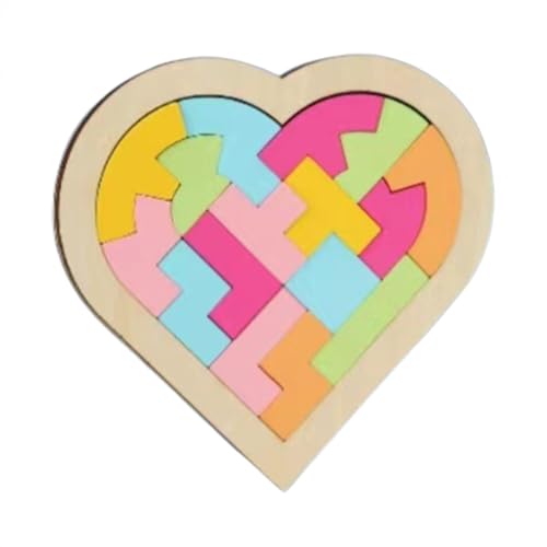 Holzpuzzle für Erwachsene, Holzpuzzle für Erwachsene – Holzpuzzles in Herzform, geometrische Form, einzigartiger geometrischer Puzzleblock, für von Povanjer