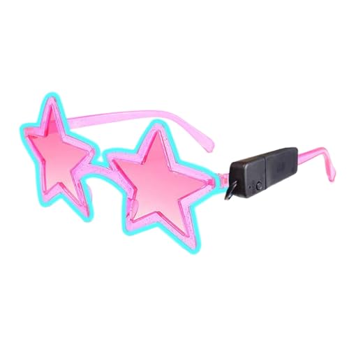 Leuchtstern-Brille, leuchtende Sterne, einzigartige leuchtende Brille, einzigartige leuchtende LED-Brille, elegante leuchtende Sonnenbrille für Festival, Karneval, Fasching, Rosa, Se référer von Povanjer