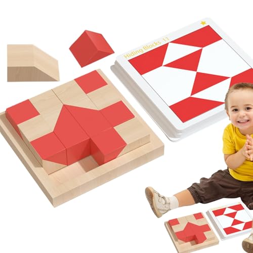 Motivblöcke, Puzzle-Set für Kleinkinder – Erlebnis-Puzzle für das Lernen im Vorschulalter, Lernbausteine, Erlebnis-Puzzle, Tangram-Puzzle für 3 Jahre und mehr von Povanjer
