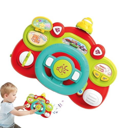 Musik-Lenkrad, Simulationslenkrad für Musikfahrten, Lernspielzeug, Auto-Lernspielzeug, für Jungen und Mädchen von Povanjer