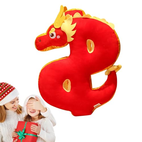 Plüschtier Jahr des, Plüschtier Drachenmaskottchen | Neujahrsdekorationen aus Plüsch des Jahres des | Plüschspielzeug Drachenkissen für Schlafzimmer und Wohnzimmer von Povanjer
