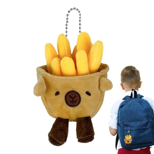 Pommes Frites Spielzeug, Pommes Frites Spielzeug - Cute Capybara Pommes Pommes - Cartoon Puppen Plüsch Schlüsselanhänger Ornament Anhänger für Rucksäcke, Schultasche, Schlüssel von Povanjer