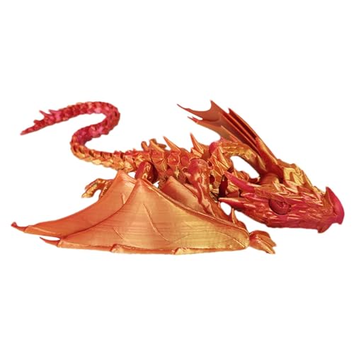 Povanjer Drache mit Gelenken, bedruckt, Drache, bedruckt, Drachen-Spielzeug, Sammlerstück, mythische Teile, Drache, bedruckt mit Flügeln, Segmente von Povanjer