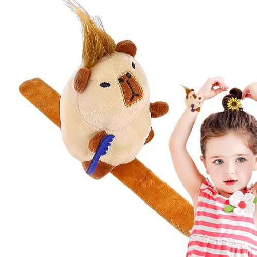 Povanjer Druckarmbänder in Tierform aus Plüsch, Flip-Floparmbänder aus Plüsch – Zubehör für das Handgelenk, Tiermotiv mit Cartoon-Motiv von Povanjer